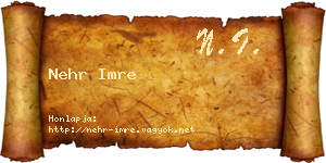 Nehr Imre névjegykártya